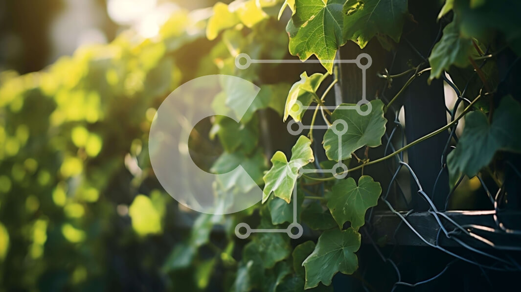 Intra Συλλεκτικό Ξύλινο Παζλ Plywood  4mm - Πράσινος φράχτης καλυμμένος με αμπέλια με φως του ήλιου και πουλιά Σε Ξύλινο Κουτί - Διαστάσεις: 10x10 cm – 25 κομμάτια