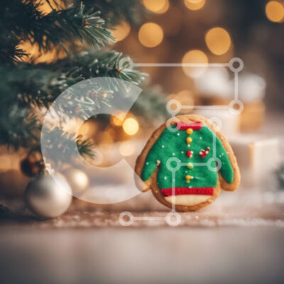 Intra Συλλεκτικό Ξύλινο Παζλ Plywood  4mm - Άσχημο μπισκότο πουλόβερ στο χριστουγεννιάτικο δέντρο Σε Ξύλινο Κουτί - Διαστάσεις: 10x10 cm – 25 κομμάτια - Image 1