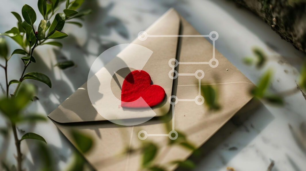 Intra Συλλεκτικό Ξύλινο Παζλ Plywood  4mm - Φάκελος με κόκκινη καρδιά σε πράσινα φύλλα και λουλούδια Σε Ξύλινο Κουτί - Διαστάσεις: 10x10 cm – 25 κομμάτια