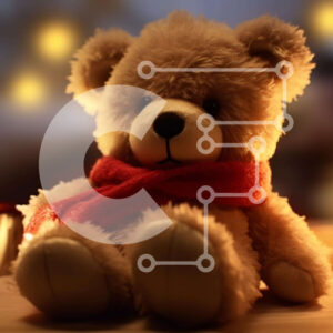 Intra Συλλεκτικό Ξύλινο Παζλ Plywood  4mm - Αρκουδάκι με γιορτινά στολίδια και κεριά Σε Ξύλινο Κουτί - Διαστάσεις: 10x10 cm – 25 κομμάτια