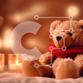 Intra Συλλεκτικό Ξύλινο Παζλ Plywood  4mm - Αρκουδάκι στο κρεβάτι με κεριά Σε Ξύλινο Κουτί - Διαστάσεις Puzzle: 10x10 cm – 25 κομμάτια - Image 1