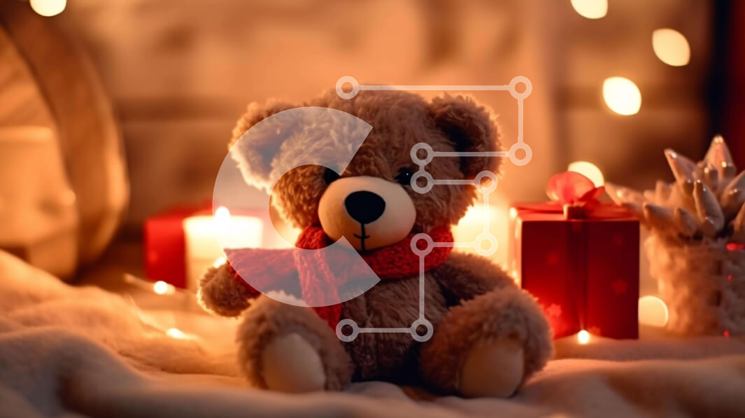 Intra Συλλεκτικό Ξύλινο Παζλ Plywood  4mm - Καφέ αρκουδάκι με διακοσμητικά στο κρεβάτι Σε Ξύλινο Κουτί - Διαστάσεις: 10x10 cm – 25 κομμάτια