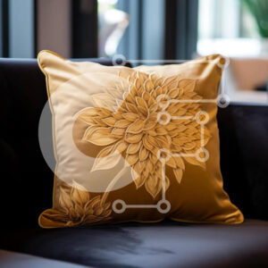 Intra Συλλεκτικό Ξύλινο Παζλ Plywood  4mm - Κομψό χρυσό μαξιλάρι στο σαλόνι Σε Ξύλινο Κουτί - Διαστάσεις Puzzle: 10x10 cm – 25 κομμάτια