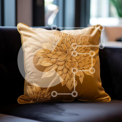 Intra Συλλεκτικό Ξύλινο Παζλ Plywood  4mm - Κομψό χρυσό μαξιλάρι στο σαλόνι Σε Ξύλινο Κουτί - Διαστάσεις Puzzle: 10x10 cm – 25 κομμάτια - Image 1