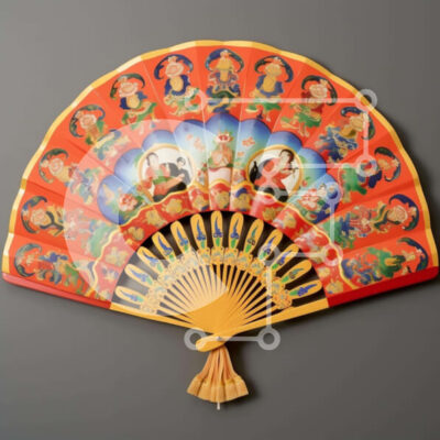 Intra Συλλεκτικό Ξύλινο Παζλ Plywood  4mm - Διακοσμητικός ανεμιστήρας εμπνευσμένος από την Ασία σε γκρι φόντο Σε Ξύλινο Κουτί - Διαστάσεις Puzzle: 10x10 cm – 25 κομμάτια - Image 1