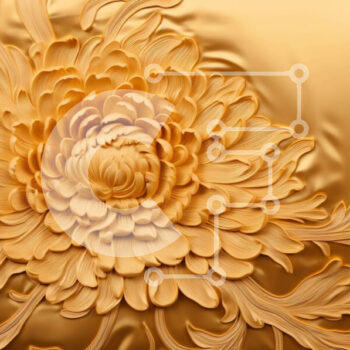 Intra Συλλεκτικό Ξύλινο Παζλ Plywood  4mm - Χρυσό χρώμα Floral μοτίβο φόντου Σε Ξύλινο Κουτί - Διαστάσεις Puzzle: 10x10 cm – 25 κομμάτια - Image 1