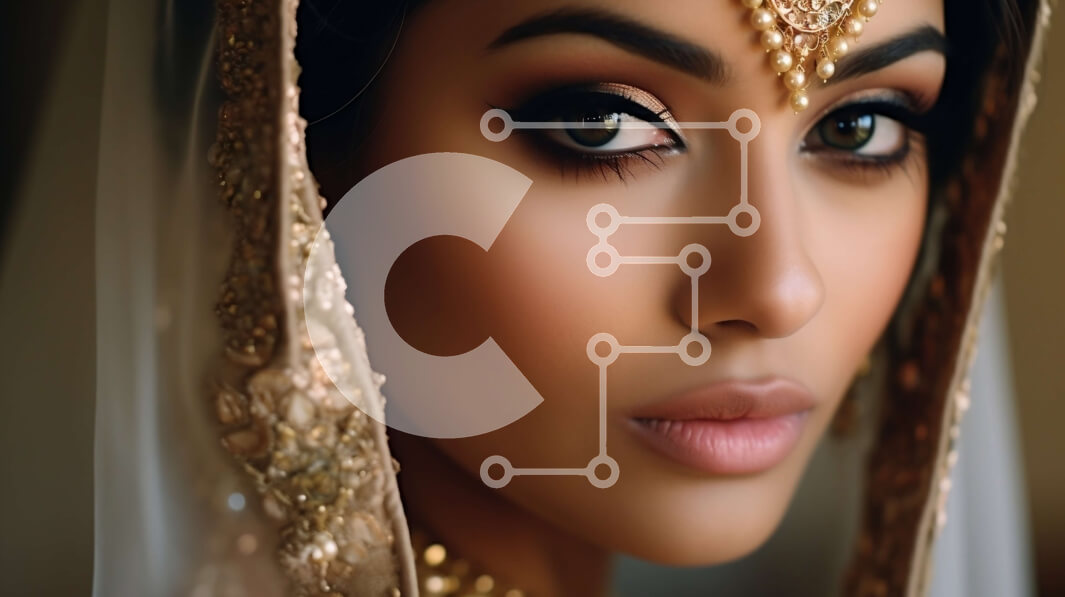 Intra Συλλεκτικό Ξύλινο Παζλ Plywood  4mm - Εκπληκτική νύφη με λευκό φόρεμα και μακρύ πέπλο με χρυσά κοσμήματα Σε Ξύλινο Κουτί - Διαστάσεις Puzzle: 10x10 cm – 25 κομμάτια