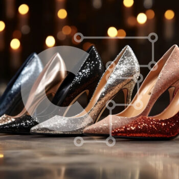 Intra Συλλεκτικό Ξύλινο Παζλ Plywood  4mm - Ομάδα γυναικείων ψηλοτάκουνων παπουτσιών σε σκοτεινή επιφάνεια Σε Ξύλινο Κουτί - Διαστάσεις Puzzle: 10x10 cm – 25 κομμάτια - Image 1