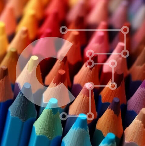 Intra Συλλεκτικό Ξύλινο Παζλ Plywood  4mm - Φωτεινή και διασκεδαστική συλλογή μολυβιών Σε Ξύλινο Κουτί - Διαστάσεις: 10x10 cm – 25 κομμάτια - Image 1