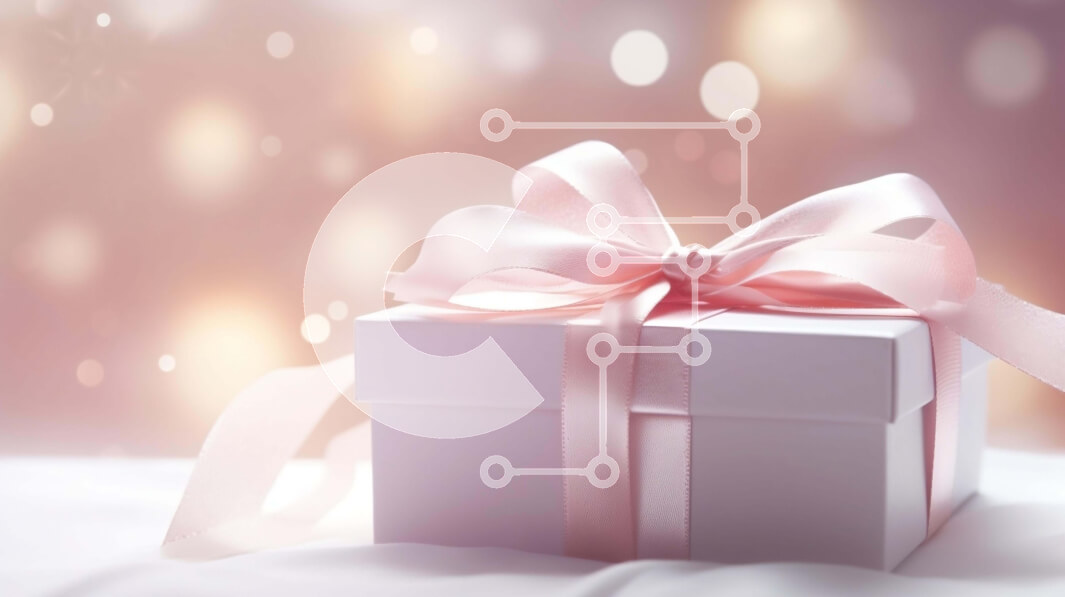 Intra Συλλεκτικό Ξύλινο Παζλ Plywood  4mm - Λευκό κουτί δώρου με ροζ κορδέλα σε διακοσμητικό φόντο Σε Ξύλινο Κουτί - Διαστάσεις Puzzle: 10x10 cm – 25 κομμάτια