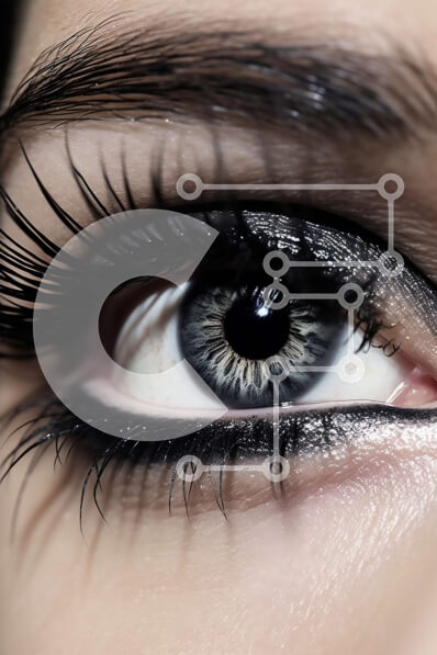 Intra Συλλεκτικό Ξύλινο Παζλ Plywood  4mm - Κοντινό πλάνο ενός δραματικού μακιγιάζ ματιών Σε Ξύλινο Κουτί - Διαστάσεις Puzzle: 10x10 cm – 25 κομμάτια