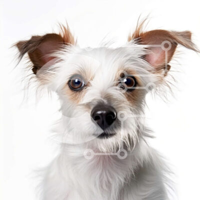 Intra Συλλεκτικό Ξύλινο Παζλ Plywood  4mm - Αξιολάτρευτη εικόνα ενός μικρού λευκού σκύλου με καφέ μπαλώματα Σε Ξύλινο Κουτί - Διαστάσεις: 10x10 cm – 25 κομμάτια - Image 1