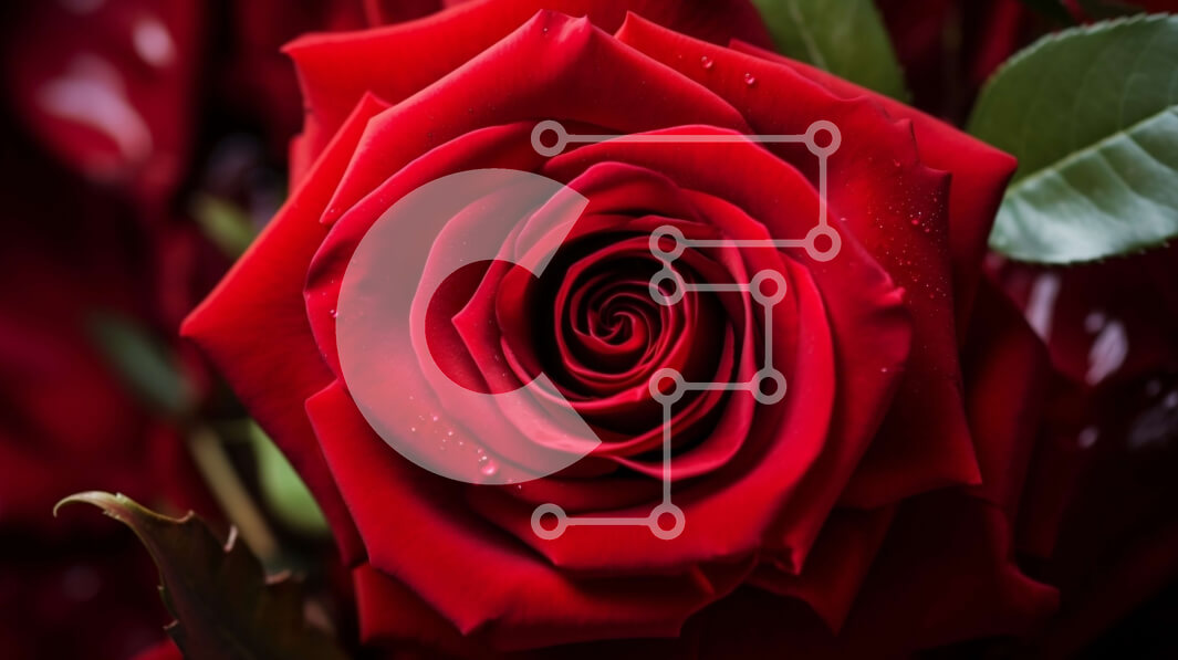 Intra Συλλεκτικό Ξύλινο Παζλ Plywood  4mm - Κόκκινο τριαντάφυλλο με πράσινα φύλλα - σύμβολο της αγάπης και της ομορφιάς της φύσης Σε Ξύλινο Κουτί - Διαστάσεις: 10x10 cm – 25 κομμάτια