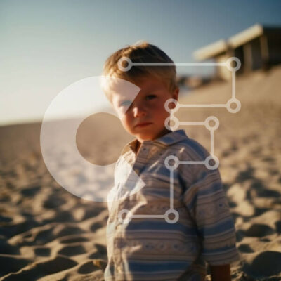 Intra Συλλεκτικό Ξύλινο Παζλ Plywood  4mm - Όμορφη εικόνα ενός νεαρού αγοριού που απολαμβάνει το ηλιοβασίλεμα στην παραλία Σε Ξύλινο Κουτί - Διαστάσεις Puzzle: 10x10 cm – 25 κομμάτια - Image 1