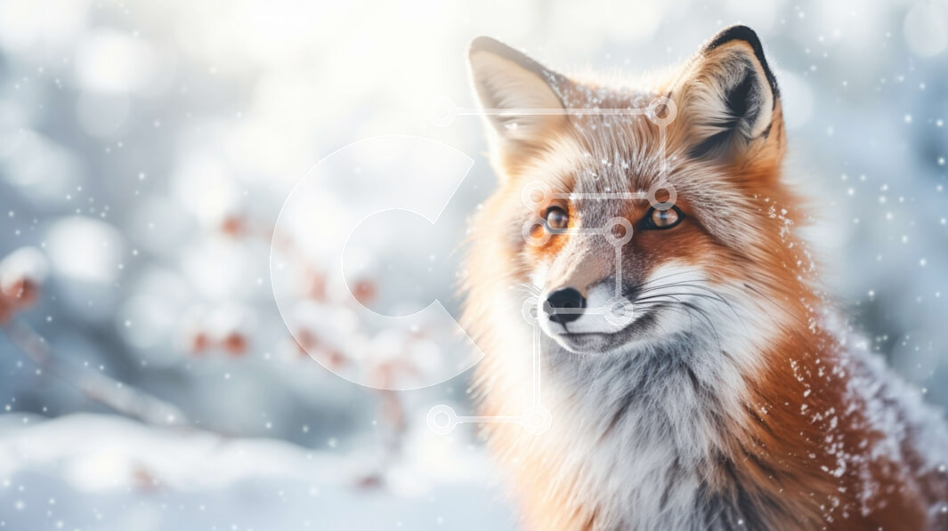 Intra Συλλεκτικό Ξύλινο Παζλ Plywood  4mm - Κόκκινη αλεπού στο χιόνι Σε Ξύλινο Κουτί - Διαστάσεις: 10x10 cm – 25 κομμάτια