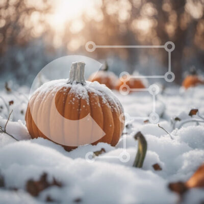 Intra Συλλεκτικό Ξύλινο Παζλ Plywood 4mm - Χιονισμένες κολοκύθες σε δασώδη περιοχή Σε Ξύλινο Κουτί - Διαστάσεις: 10x10 cm – 25 κομμάτια - Image 1