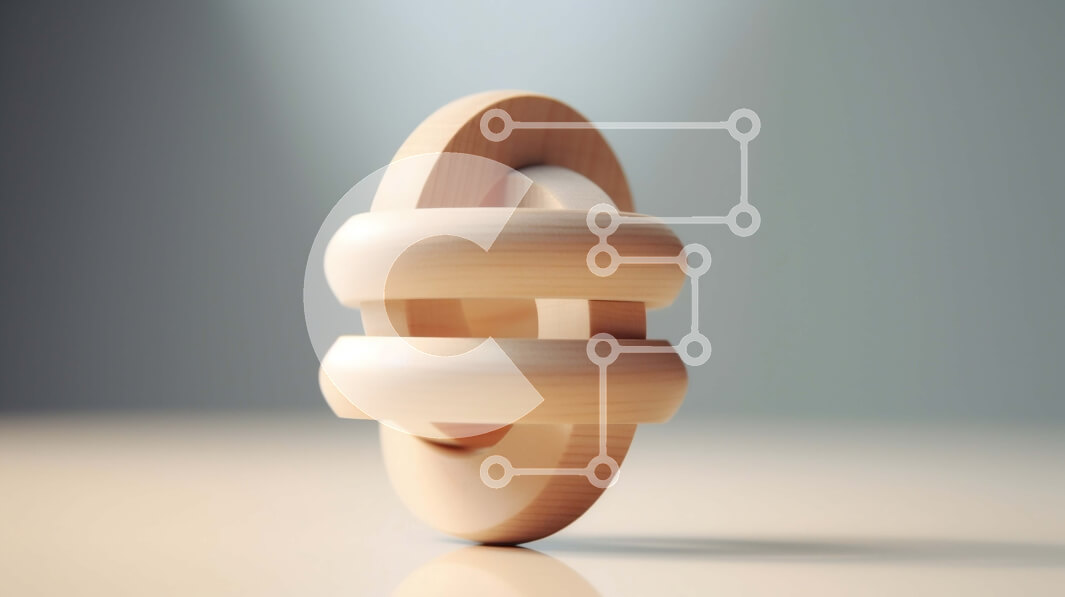 Intra Συλλεκτικό Ξύλινο Παζλ Plywood  4mm - Ξύλινο δαχτυλίδι με κύκλους που συμπλέκονται Σε Ξύλινο Κουτί - Διαστάσεις: 10x10 cm – 25 κομμάτια