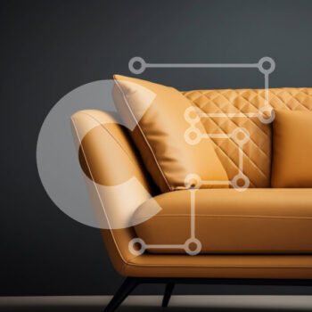 Intra Συλλεκτικό Ξύλινο Παζλ Plywood  4mm - Μοντέρνος κίτρινος δερμάτινος καναπές με δύο μαξιλάρια Σε Ξύλινο Κουτί - Διαστάσεις Puzzle: 10x10 cm – 25 κομμάτια - Image 1