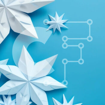 Intra Συλλεκτικό Ξύλινο Παζλ Plywood  4mm - Χειμερινή χώρα των θαυμάτων: Λευκές νιφάδες χιονιού Origami σε μπλε φόντο Σε Ξύλινο Κουτί - Διαστάσεις Puzzle: 10x10 cm – 25 κομμάτια - Image 1