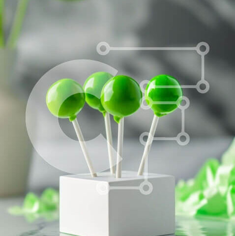 Intra Συλλεκτικό Ξύλινο Παζλ Plywood 4mm - Φρέσκα πράσινα γλειφιτζούρια και φυτά σε έναν λευκό κύβο Σε Ξύλινο Κουτί - Διαστάσεις: 10x10 cm – 25 κομμάτια - Image 1