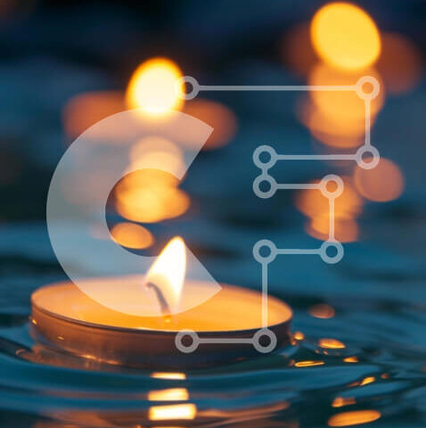 Intra Συλλεκτικό Ξύλινο Παζλ Plywood  4mm - Επιπλέοντα κεριά στο νερό Σε Ξύλινο Κουτί - Διαστάσεις Puzzle: 10x10 cm – 25 κομμάτια - Image 1