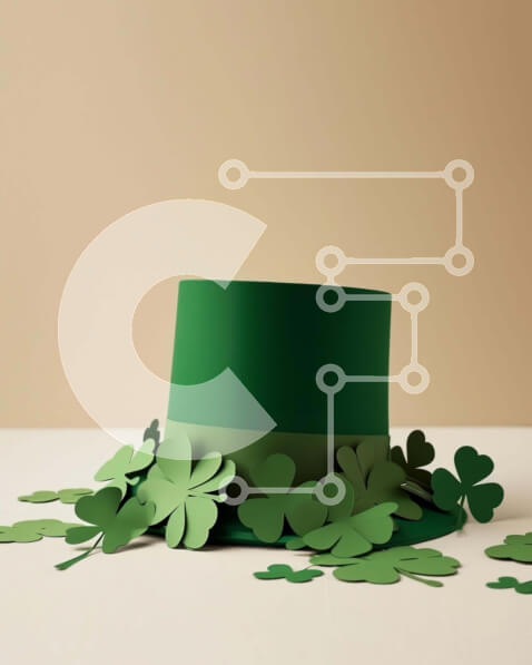 Intra Συλλεκτικό Ξύλινο Παζλ Plywood  4mm - Καπέλο σε σχήμα τριφύλλου για την ημέρα του Αγίου Πατρικίου Σε Ξύλινο Κουτί - Διαστάσεις: 10x10 cm – 25 κομμάτια