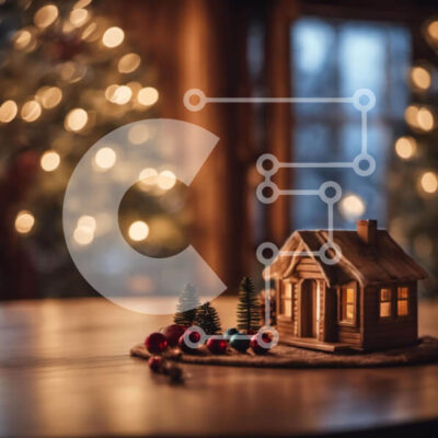 Intra Συλλεκτικό Ξύλινο Παζλ Plywood  4mm - Μινιατούρα στολίδι Ξύλινου Σπίτι για την περίοδο των γιορτών Σε Ξύλινο Κουτί - Διαστάσεις: 10x10 cm – 25 κομμάτια - Image 1