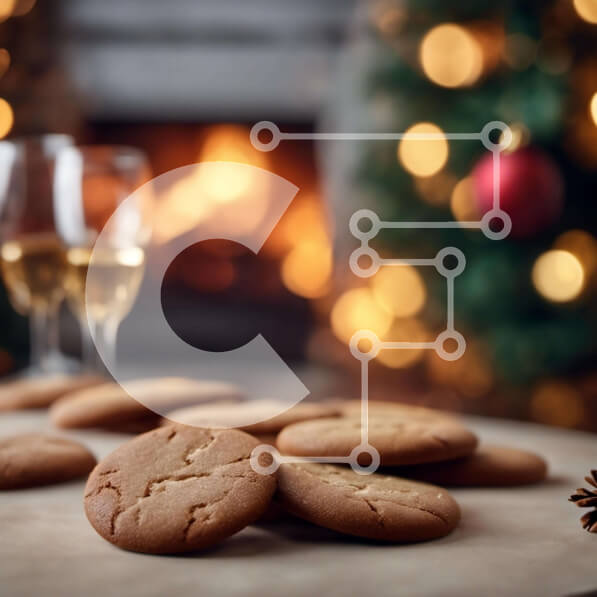 Intra Συλλεκτικό Ξύλινο Παζλ Plywood  4mm - Εορταστικό τραπέζι με μπισκότα και κρασί Σε Ξύλινο Κουτί - Διαστάσεις: 10x10 cm – 25 κομμάτια