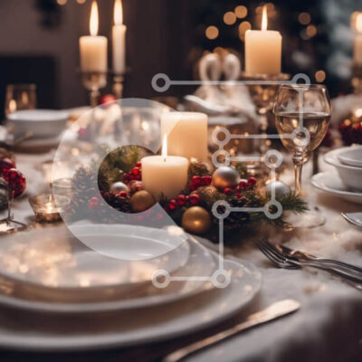 Intra Συλλεκτικό Ξύλινο Παζλ Plywood  4mm - Γιορτινή τραπεζαρία με λευκά πιάτα, ασημικά και κηροπήγια Σε Ξύλινο Κουτί - Διαστάσεις Puzzle: 10x10 cm – 25 κομμάτια - Image 1