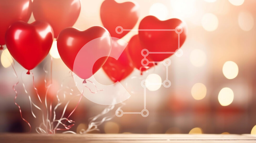 Intra Συλλεκτικό Ξύλινο Παζλ Plywood  4mm - Κόκκινα μπαλόνια σε σχήμα καρδιάς για τη γιορτή του Αγίου Βαλεντίνου Σε Ξύλινο Κουτί - Διαστάσεις: 10x10 cm – 25 κομμάτια