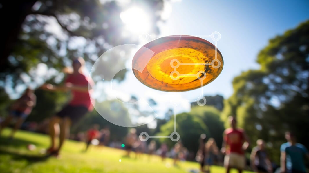 Intra Συλλεκτικό Ξύλινο Παζλ Plywood  4mm - Ομάδα ανθρώπων που παίζει φρίσμπι στο πάρκο Σε Ξύλινο Κουτί - Διαστάσεις Puzzle: 10x10 cm – 25 κομμάτια