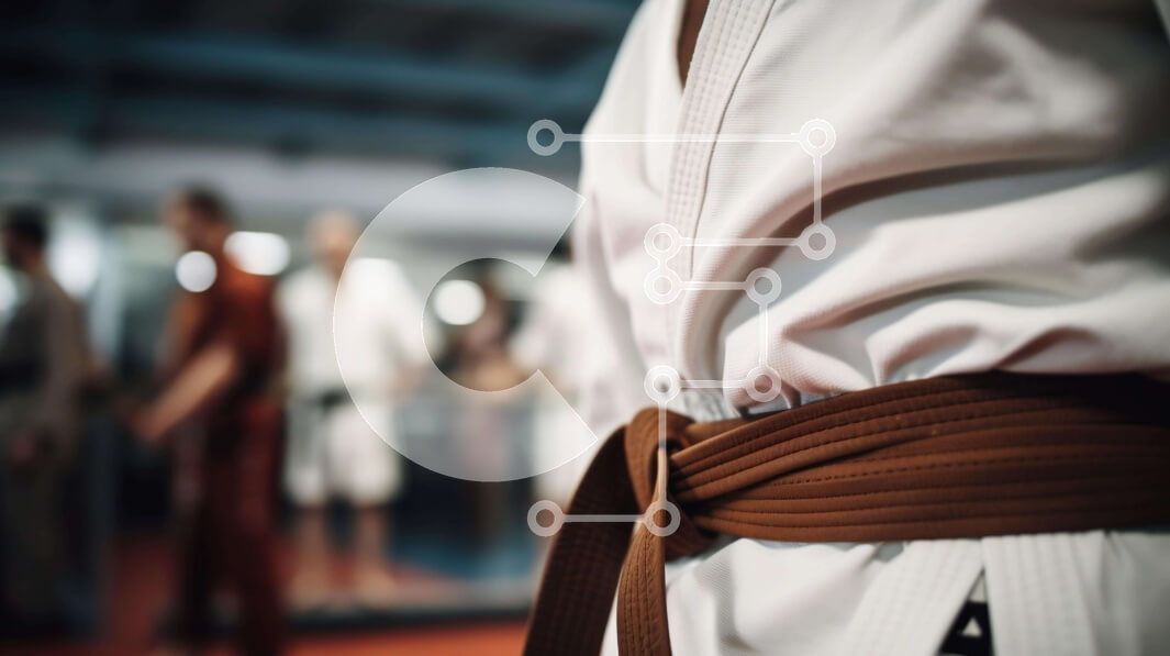 Intra Συλλεκτικό Ξύλινο Παζλ Plywood  4mm - Εκπαίδευση Καράτε: Άνδρας με εξοπλισμό καράτε με ζώνη Σε Ξύλινο Κουτί - Διαστάσεις Puzzle: 10x10 cm – 25 κομμάτια