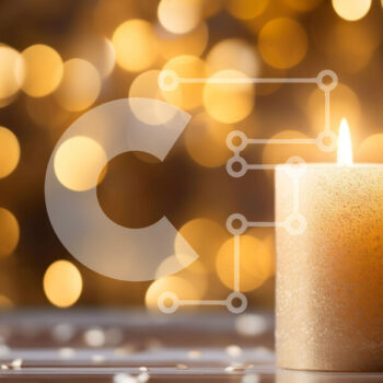 Intra Συλλεκτικό Ξύλινο Παζλ Plywood  4mm - Αναμμένο κερί με χρυσά φώτα Bokeh Σε Ξύλινο Κουτί - Διαστάσεις: 10x10 cm – 25 κομμάτια - Image 1