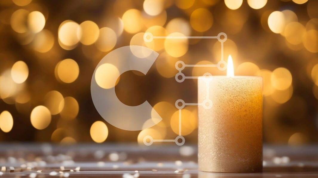 Intra Συλλεκτικό Ξύλινο Παζλ Plywood  4mm - Αναμμένο κερί με χρυσά φώτα Bokeh Σε Ξύλινο Κουτί - Διαστάσεις: 10x10 cm – 25 κομμάτια