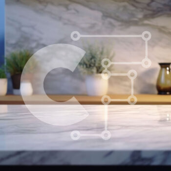 Intra Συλλεκτικό Ξύλινο Παζλ Plywood  4mm - Μαρμάρινος πάγκος κουζίνας με συμμετρικά φυτά σε γλάστρες Σε Ξύλινο Κουτί - Διαστάσεις Puzzle: 10x10 cm – 25 κομμάτια - Image 1