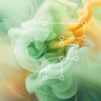 Intra Συλλεκτικό Ξύλινο Παζλ Plywood 4mm - Αφηρημένη εικόνα του πράσινου και κίτρινου στροβιλιζόμενου καπνού Σε Ξύλινο Κουτί - Διαστάσεις Puzzle: 10x10 cm – 25 κομμάτια - Image 1