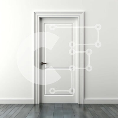 Intra Συλλεκτικό Ξύλινο Παζλ Plywood  4mm - Μινιμαλιστικό λευκό δωμάτιο με λευκή πόρτα Σε Ξύλινο Κουτί - Διαστάσεις Puzzle: 10x10 cm – 25 κομμάτια - Image 1