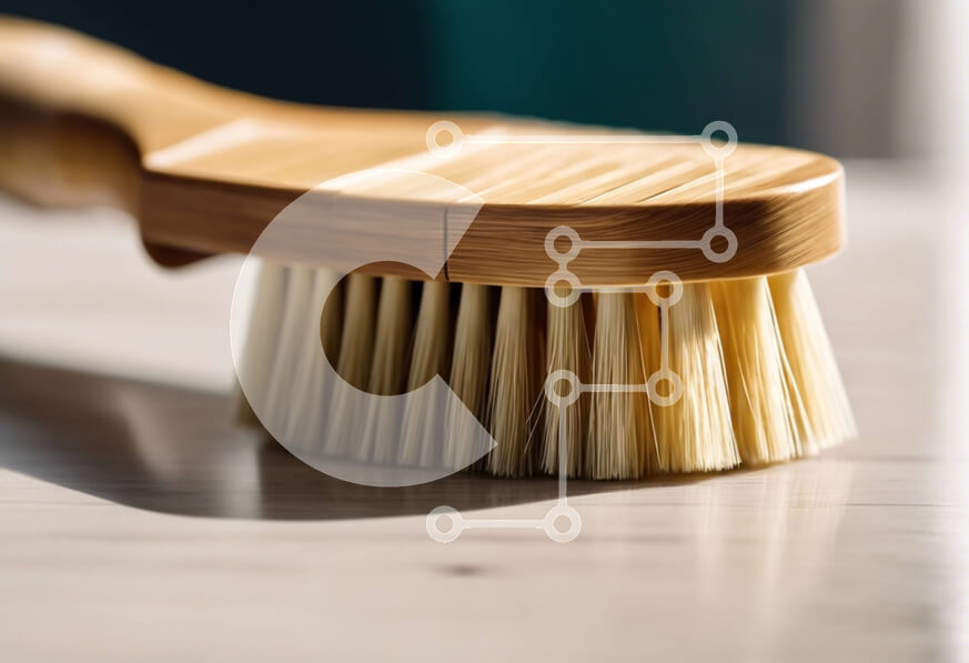 Intra Συλλεκτικό Ξύλινο Παζλ Plywood  4mm - Ξύλινη βούρτσα σε ημιτελές ξύλινο τραπέζι Σε Ξύλινο Κουτί - Διαστάσεις: 10x10 cm – 25 κομμάτια