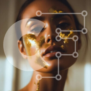 Intra Συλλεκτικό Ξύλινο Παζλ Plywood  4mm - Εκπληκτική γυναίκα καλυμμένη με χρυσό χρώμα μπροστά από ένα παράθυρο Σε Ξύλινο Κουτί - Διαστάσεις Puzzle: 10x10 cm – 25 κομμάτια