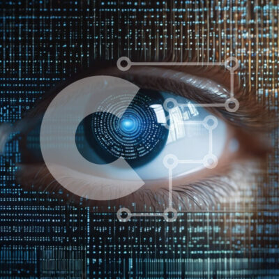 Intra Συλλεκτικό Ξύλινο Παζλ Plywood  4mm - Γυναικείο μάτι με ψηφιακές γραμμές και σύμβολα Σε Ξύλινο Κουτί - Διαστάσεις Puzzle: 10x10 cm – 25 κομμάτια - Image 1