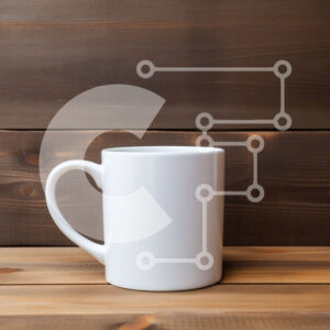 Intra Συλλεκτικό Ξύλινο Παζλ Plywood  4mm - Λευκή κεραμική κούπα σε ξύλινο τραπέζι Σε Ξύλινο Κουτί - Διαστάσεις Puzzle: 10x10 cm – 25 κομμάτια