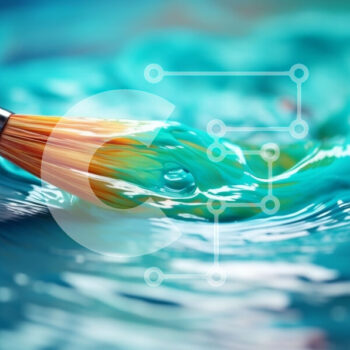 Intra Συλλεκτικό Ξύλινο Παζλ Plywood  4mm - Μπλε πινέλο βυθισμένο σε υγρό Σε Ξύλινο Κουτί - Διαστάσεις Puzzle: 10x10 cm – 25 κομμάτια - Image 1