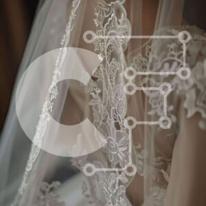 Intra Συλλεκτικό Ξύλινο Παζλ Plywood  4mm - Περίπλοκο Δαντελένιο Πέπλο γάμου με Floral σχέδια Σε Ξύλινο Κουτί - Διαστάσεις Puzzle: 10x10 cm – 25 κομμάτια