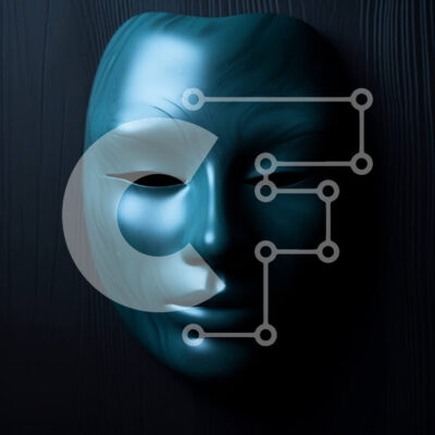 Intra Συλλεκτικό Ξύλινο Παζλ Plywood  4mm - Κομψή μπλε μάσκα σε σκούρα ξύλινη επιφάνεια Σε Ξύλινο Κουτί - Διαστάσεις: 10x10 cm – 25 κομμάτια - Image 1