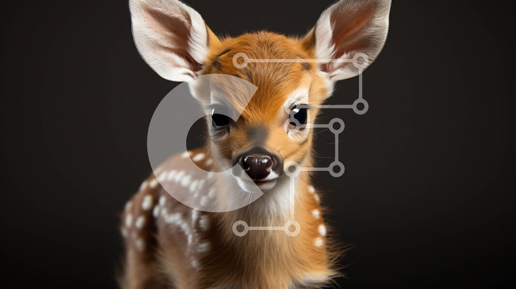 Intra Συλλεκτικό Ξύλινο Παζλ Plywood  4mm - Χαριτωμένο μωρό ελάφι με καστανά μάτια και λευκές κηλίδες Σε Ξύλινο Κουτί - Διαστάσεις: 10x10 cm – 25 κομμάτια