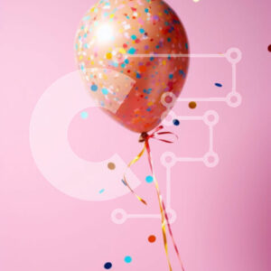 Intra Συλλεκτικό Ξύλινο Παζλ Plywood  4mm - Όμορφη εικόνα ενός ροζ μπαλονιού με κομφετί Σε Ξύλινο Κουτί - Διαστάσεις: 10x10 cm – 25 κομμάτια