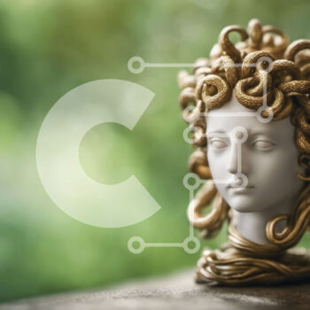 Intra Συλλεκτικό Ξύλινο Παζλ Plywood  4mm - Μπούστο της αρχαίας ελληνικής θεάς Methuselah με μαλλιά σαν φίδια σε ξύλινο τραπέζι Σε Ξύλινο Κουτί - Διαστάσεις Puzzle: 10x10 cm – 25 κομμάτια - Image 1