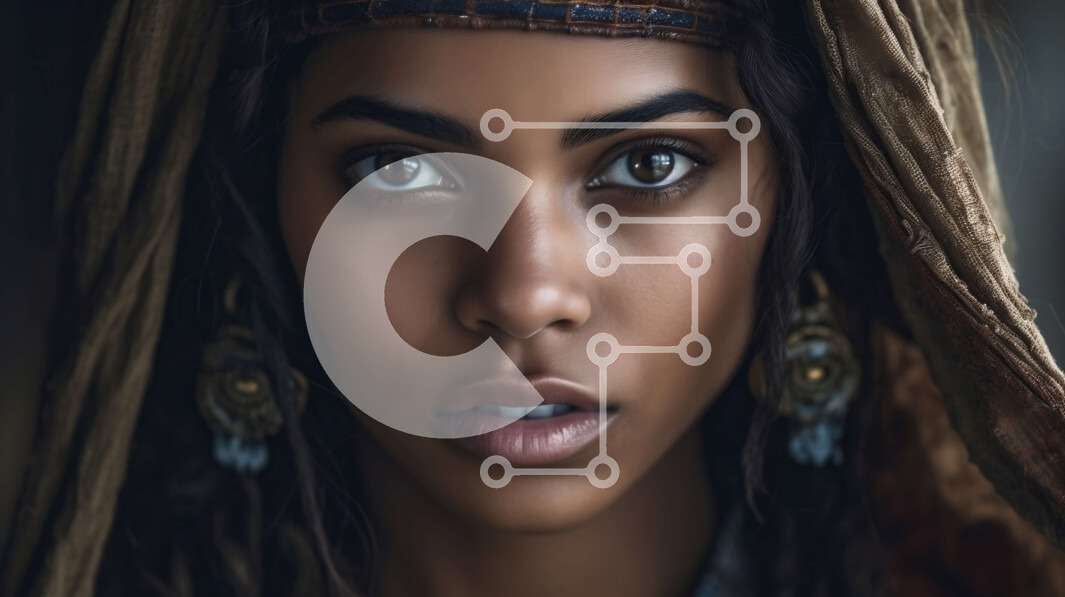 Intra Συλλεκτικό Ξύλινο Παζλ Plywood  4mm - Όμορφο πορτρέτο μιας γυναίκας με μαντίλα και σκουλαρίκια Σε Ξύλινο Κουτί - Διαστάσεις Puzzle: 10x10 cm – 25 κομμάτια