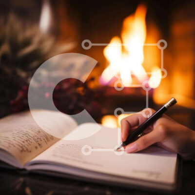 Intra Συλλεκτικό Ξύλινο Παζλ Plywood  4mm - Άνετη γωνιά γραφής με τζάκι και σημειωματάριο Σε Ξύλινο Κουτί - Διαστάσεις Puzzle: 10x10 cm – 25 κομμάτια - Image 1