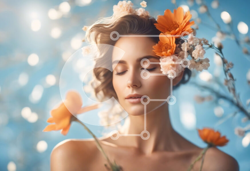 Intra Συλλεκτικό Ξύλινο Παζλ Plywood  4mm - Εκπληκτική νεαρή γυναίκα με λουλούδια στα μαλλιά της Σε Ξύλινο Κουτί - Διαστάσεις Puzzle: 10x10 cm – 25 κομμάτια